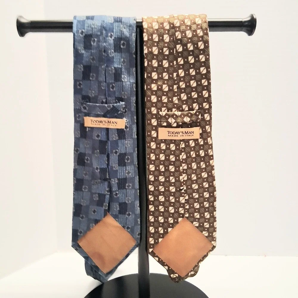 Today's Man Vintage Lot Of Men's Silk Neckties Made In Italy Wide 58-59 In Long
